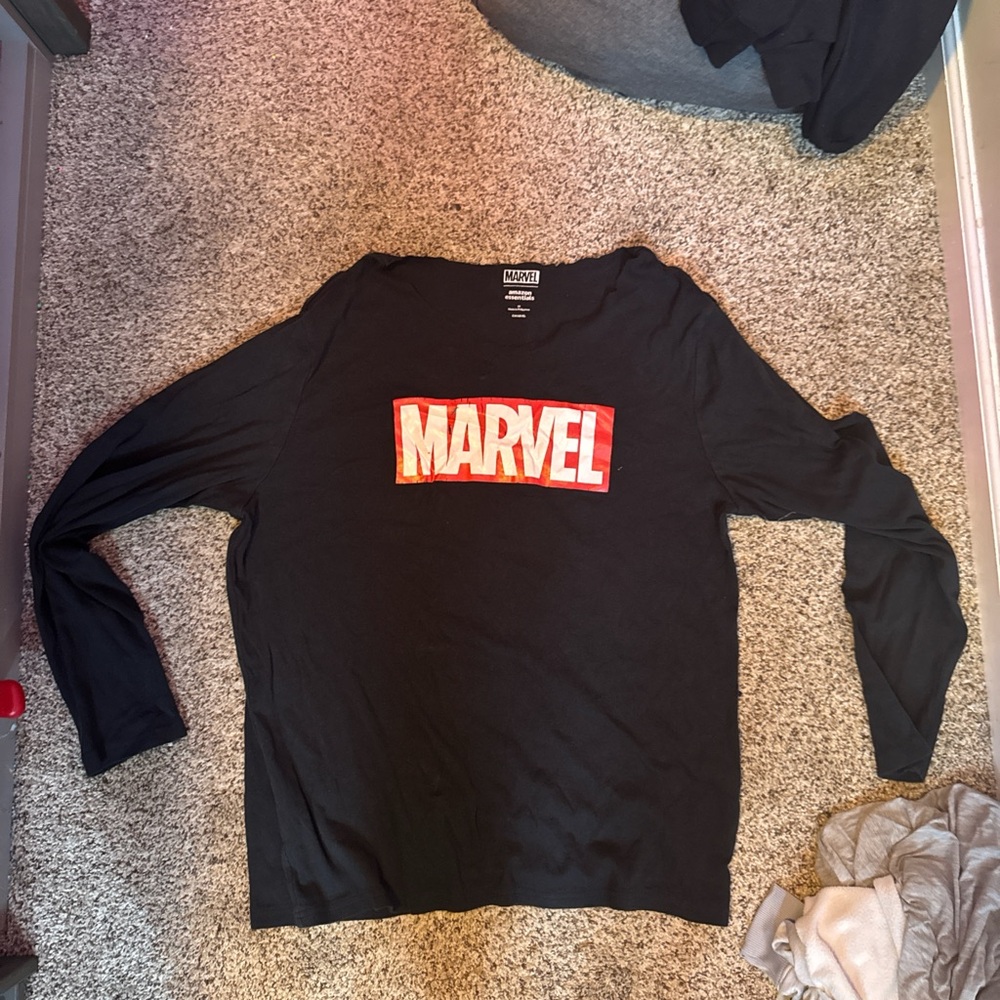 Marvel Black Shirt with Red and White Logo
